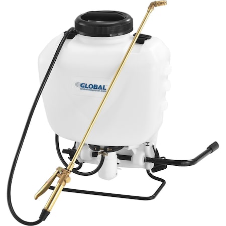 Global Industrial 4 Gallon Commercial Duty Manual Backpack Pump Sprayer W/ Brass Wand & Nozzle 534553